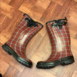 Plaid Rain Boots